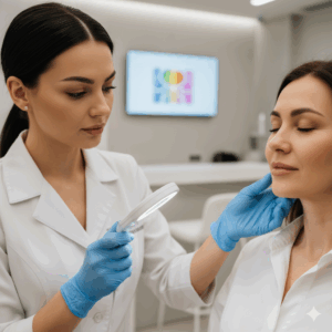 Avaliação facial para escolher os melhores procedimentos estéticos sem downtime.